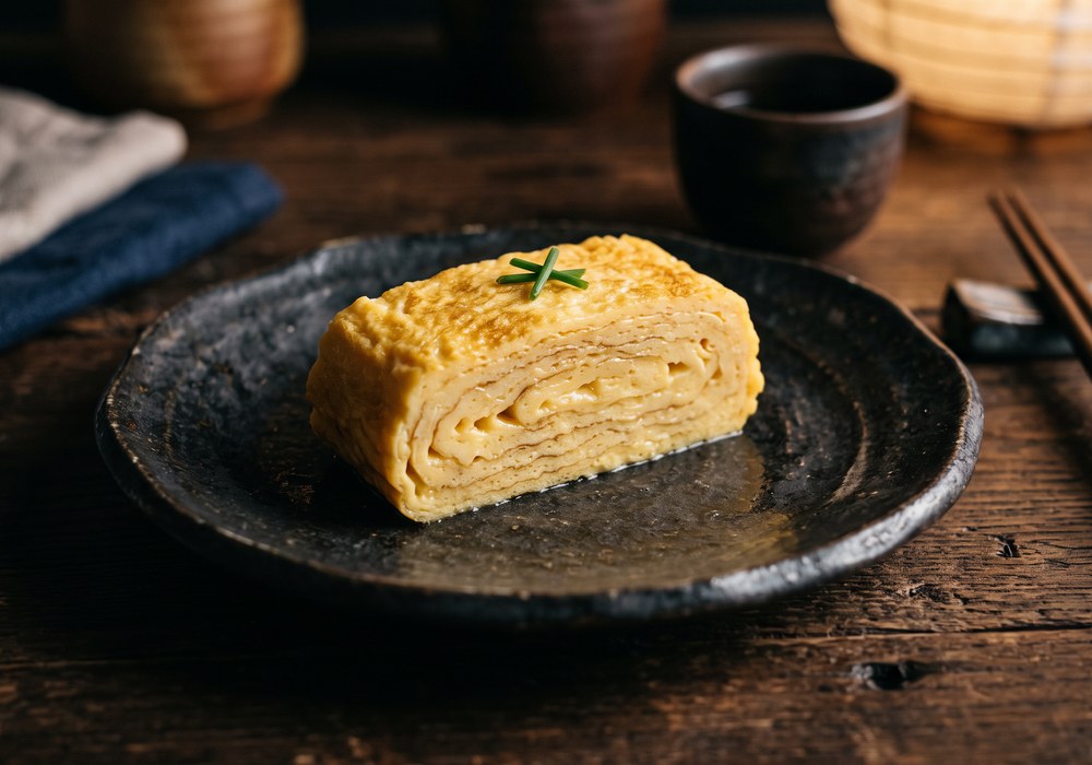 Tamago and a small sweet closing the meal
